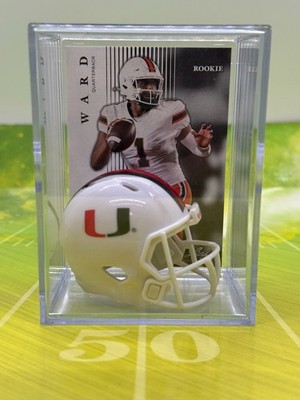 Miami Hurricanes Mini Football NCAA Helmet Shadowbox w/ Cam Ward Card