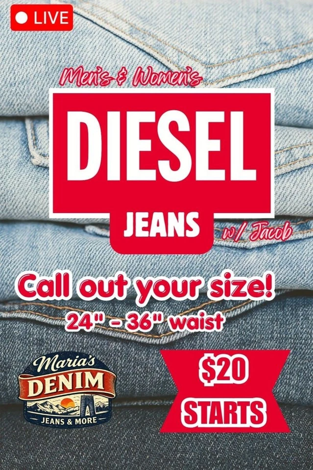 Diesel Jeans! $20 Starts - Call Out Your Size! w/Jacob