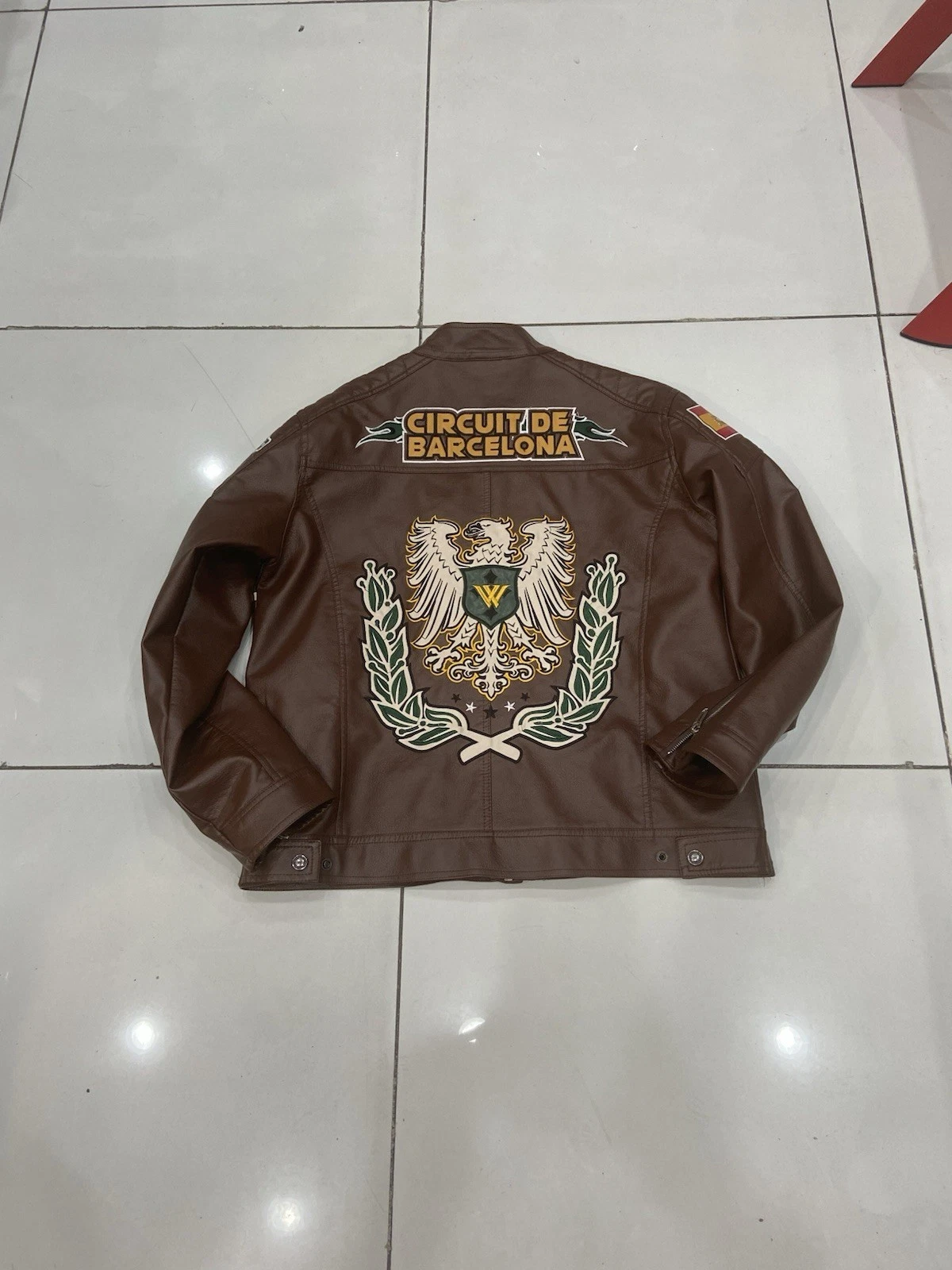 R.Watson Barcelona Racing Jacket Leather Size Large Men's - product detail image 2
