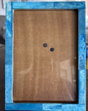 Turquoise Tile Inlay Picture Frame 4 x 6 Art Deco Boho