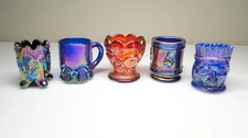 5 Vintage Glass Toothpick Holders Including 3 St Clair