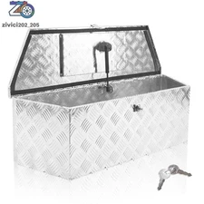 Silver 36" X 12" X12" Aluminum Trailer Storage Tongue Tool Box Pickup Truck Bed