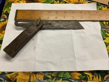 Antique Wood Working Sliding T Bevel Square Made From Wood ,Brass And Steel