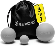 3 in 1 Massage Ball Set - Lacrosse Balls for Myofascial Release, Back Pain Relie
