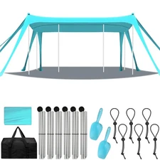 Beach Tent Sun Shelter UPF 50+ Beach Shade Canopy Pop up Tent Portable Cabana...