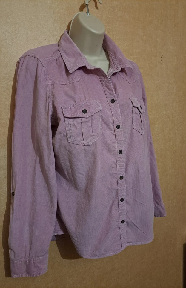 Marks & Spencer Indigo Collection Ladies Dusted Pink Corduroy Shirt - UK 12 - Image 3 of 4