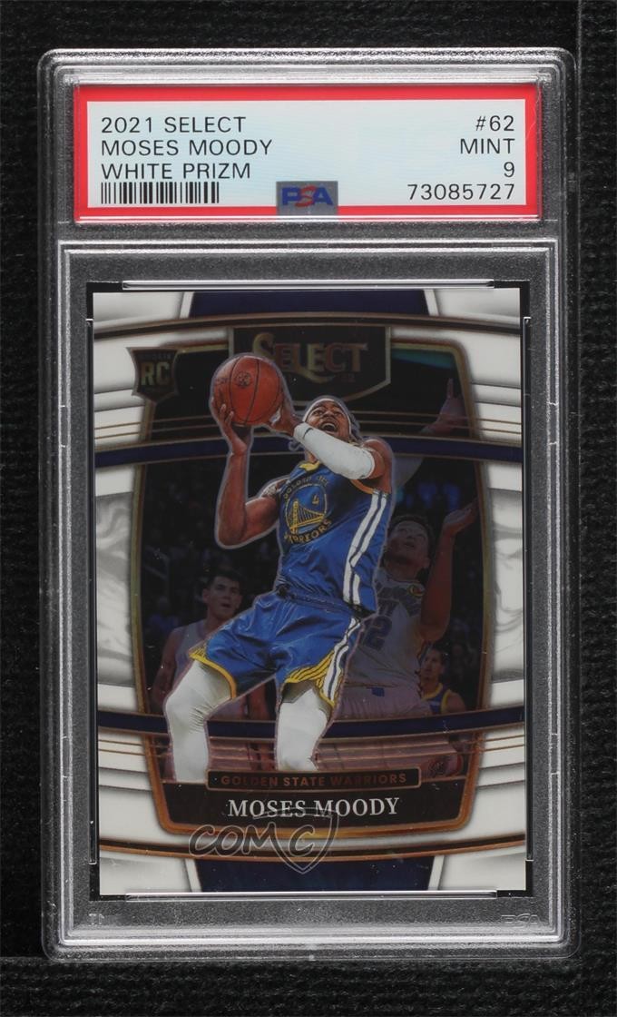 2021 Panini Select Concourse White Prizm 55/149 Moses Moody #62 PSA 9 MINT 2l4