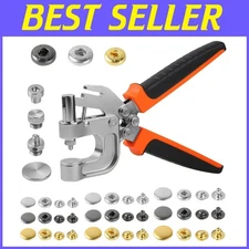 Leather Snap Fasteners Kit with Pliers - 90 Sets, 3 Colors