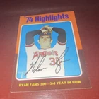 Topps 1975 '74 Highlights Nolan Ryan Autograph #5 Baseball Trading Card