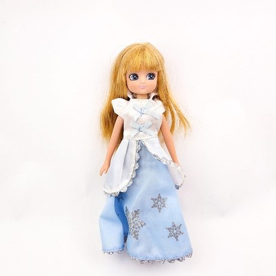 Arklu Lottie Doll Snow Queen in Outfit Blonde Hair Blue Eyes No Shoes