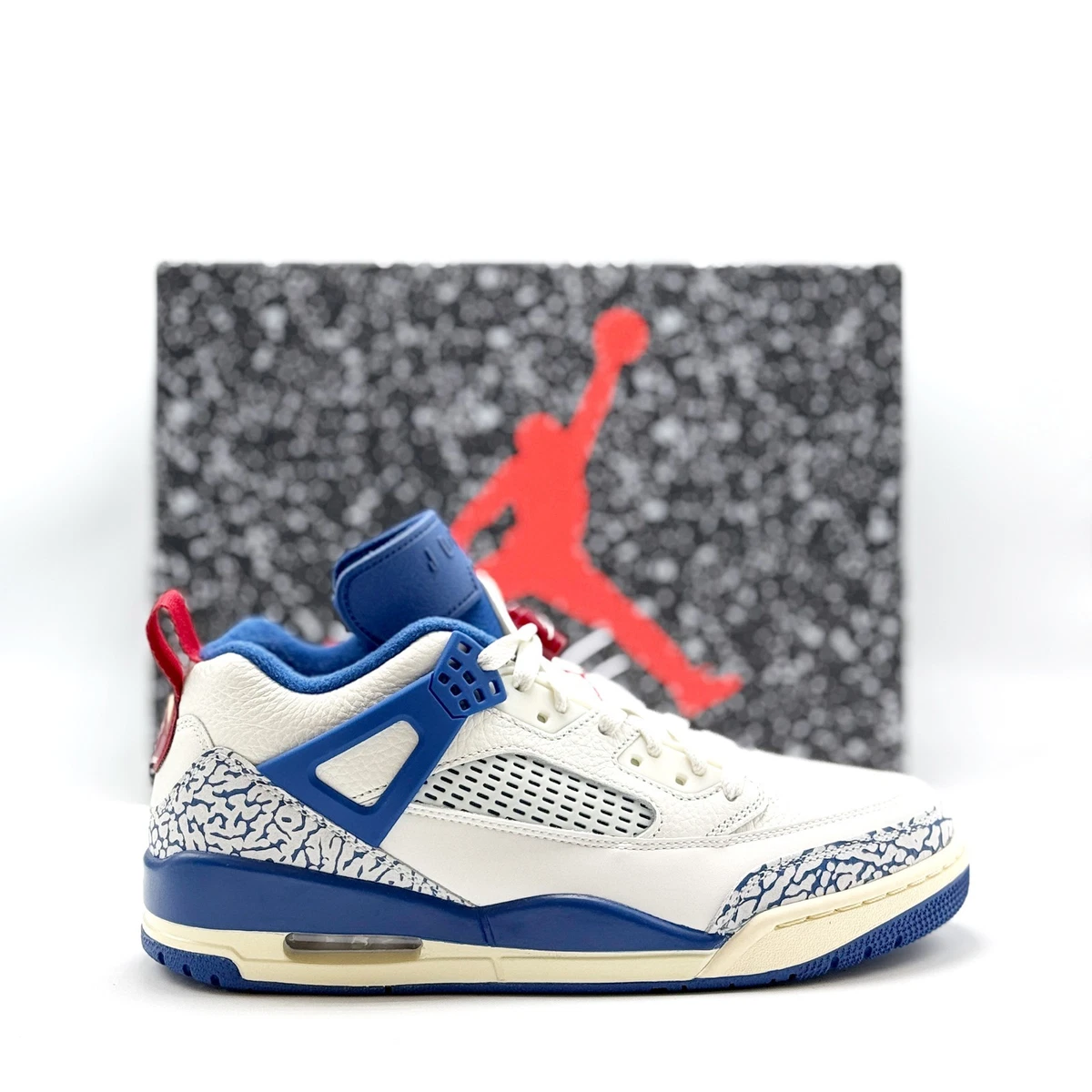 Mens Size 10.5 Nike Air Jordan Spizike Low Sail/Storm Blue basketball shoes Jordan Spizike Low Mens Basketball Shoes White Midnight Navy  main image 3