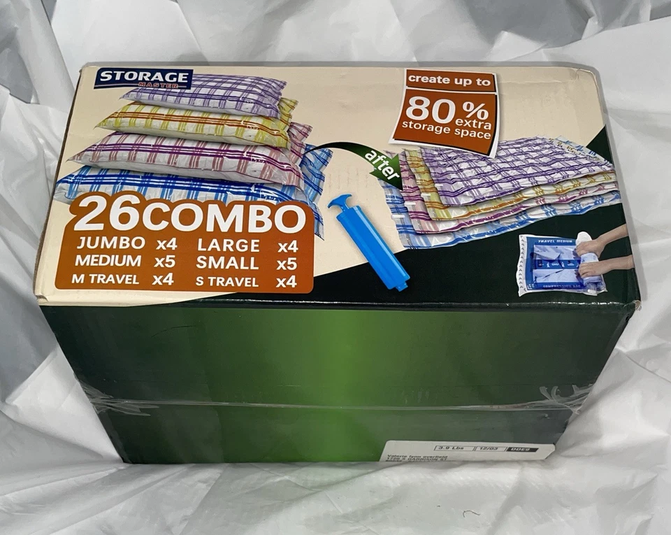 Combo de bolsas de almacenamiento para envases de vacío Storage Master 26 reutilizables Jumbo mediano grande S Foto 3 de 4