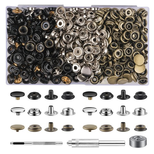 WANGCL 12 Set Drukknopen 15mm Snap Fasteners Snap Button Kit met