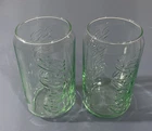 Vintage Coca Cola Green Clear Glass Coke Can Shaped 12oz Glasses - Set of 2
