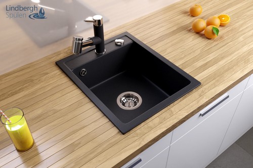 LINDBERGH® Granit Spüle inkl. Siphon Einbauspüle Küchenspüle Spüle KÜCHE Becken - Picture 23 of 28