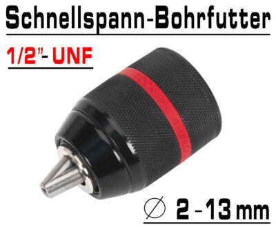 Profi Schnellspann Bohrfutter Metall Futter 2-13mm Click System 1/2'' UNF G00521