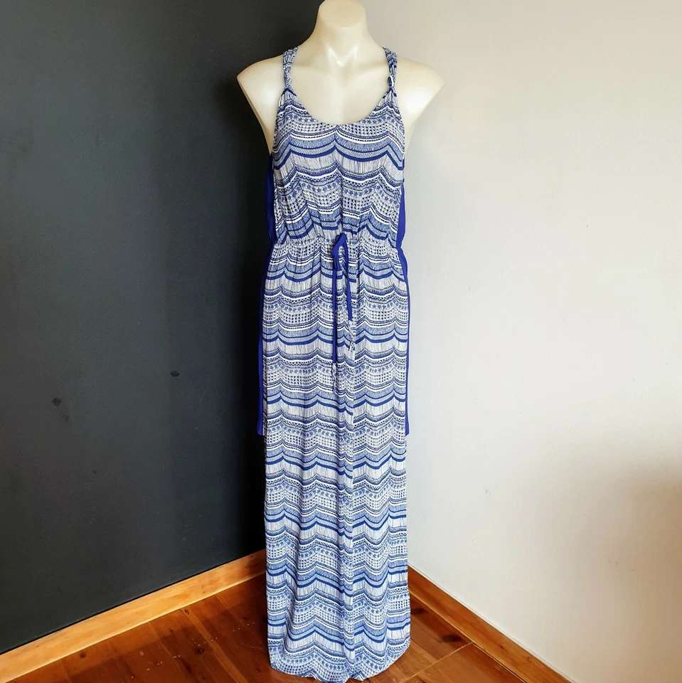 Talla 8 para mujer 'WISH' Impresionante vestido maxi marina azul y blanco - COMO NUEVO  Foto 3 de 4