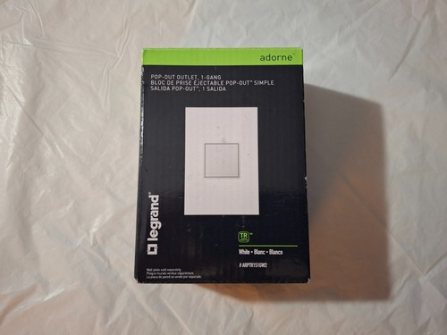 New in Box Legrand Adorne Pop-Out Outlet w/ 1-Gang - White - ARPTR151GW2