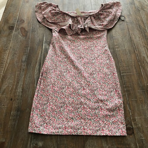 H \u0026 M XS Cute Pink Floral Dress Ruffle 