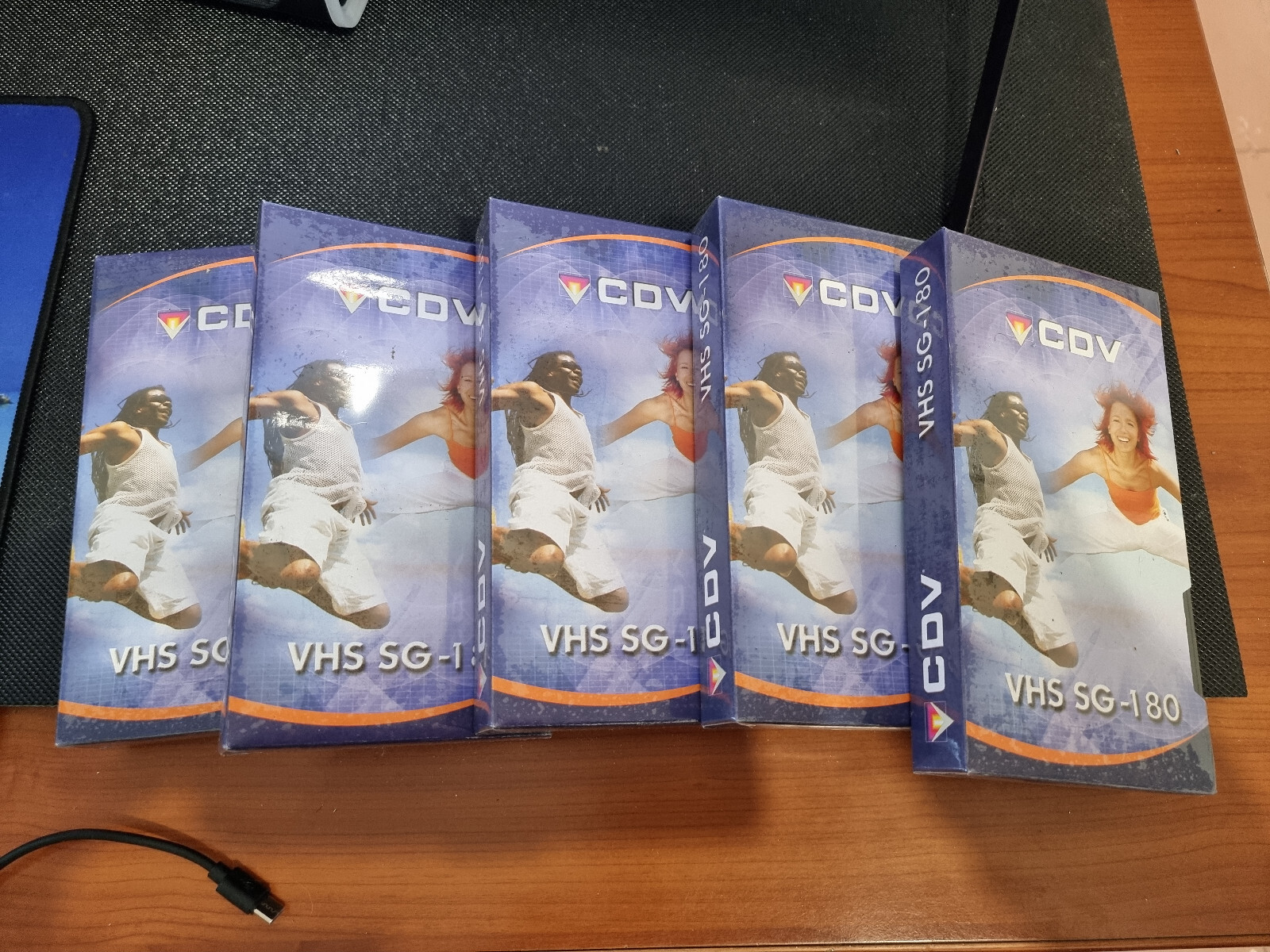 5 Videocassette 180 minuti VHS CDV Vuote sigillate Sg-180 5 Confezioni