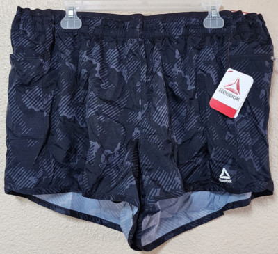 Reebok Women's All Around Shorts Relaxed Fit Black Plus Size XXL BRAND NEW