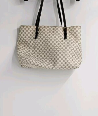 Celine Women's Bag Monogram White Canvas Macadam Tote