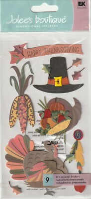 RARE Jolee's Boutique 3-D PILGRIM PARTY Thanksgiving Theme 70163 Fast FREE Ship!