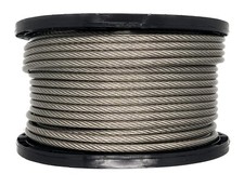 Vinyl Coated STAINLESS STEEL Wire Rope Cable, 3/16" - 1/4", 7x19, 250 ft Reel