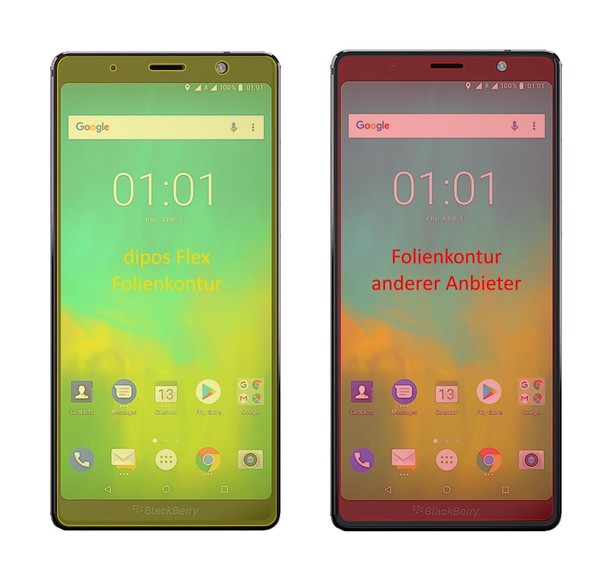 2X Schutzfolie FüR Blackberry Evolve Inkl. Rundung Flex Folie Dipos Display-image