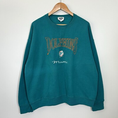 Vintage Miami Dolphins LEE Sweatshirt Mens XL Green Crewneck