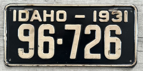 1931 Idaho License Plate - Very nice original paint