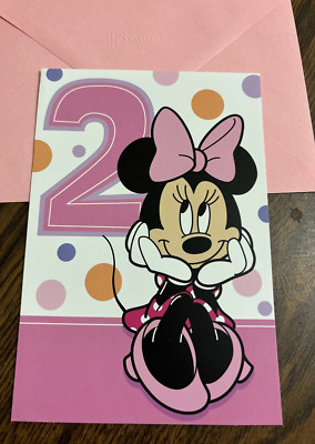 Birthday 2 Years Old Two Year Minnie Mouse Disney 5''x7'' Hallmark Greeting Card