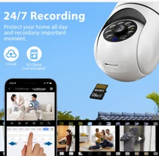 Hiseeu 3MP Wifi PTZ IP Camera E27 Light Bulb Camera Night Vision Auto Tracking .