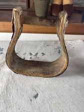 Western Saddle Stirrup 7 x 6.25 x 2.25 in Bent Wood Metal Cowboy Antique