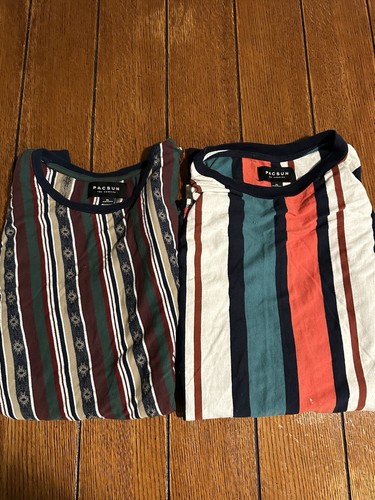 (x2) PACSUN Los Angeles Streetwear Mens Colorblock 90s Pattern Shirts *Size XL* - Picture 2 of 16