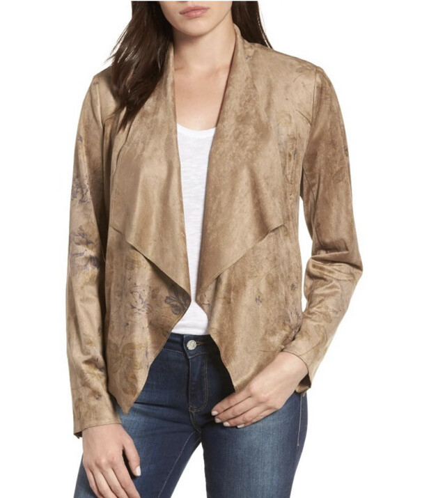 Kut From The Kloth Tayanita Faux Suede Draped Front Jacket size XS