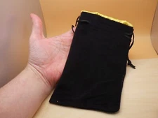 5x8" Velvet Dice Bag, Satin Lined - Gold - RPG Roleplay Tabletop Games CCG