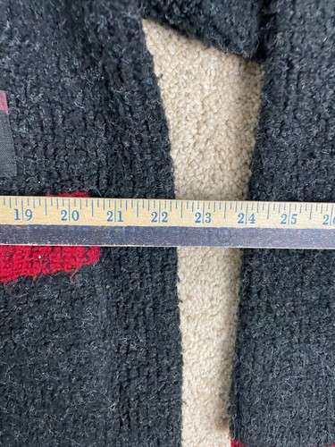 Vintage Odile Cardigan Sweater Womens Size 44 Knit Buttons Up Collar Red Black - Picture 11 of 16