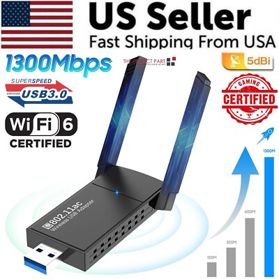 Dual Band 600mbps 2.45GHz Wireless USB WiFi Network Adapter 802.11
