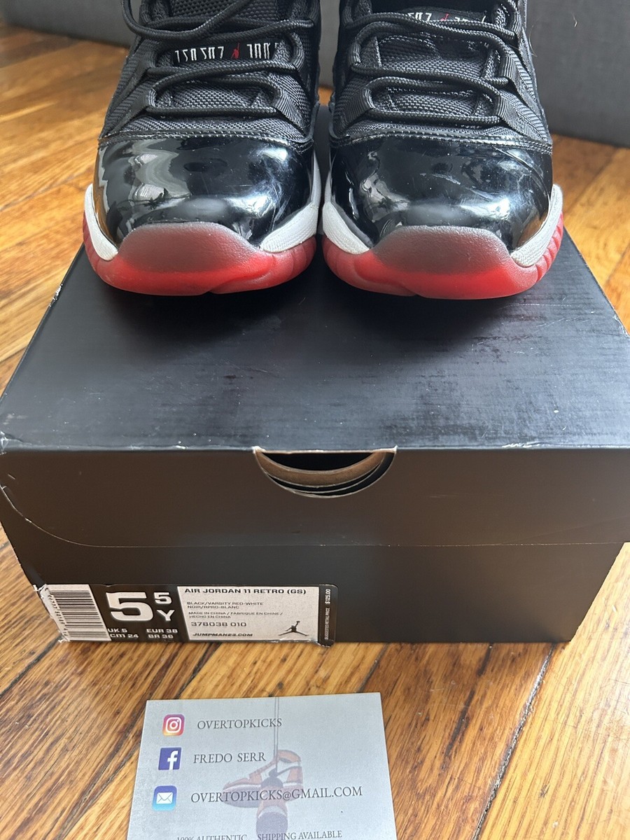 Nike Air Jordan 11 Retro GS 'Bred' 2012 378038-010 Youth Size