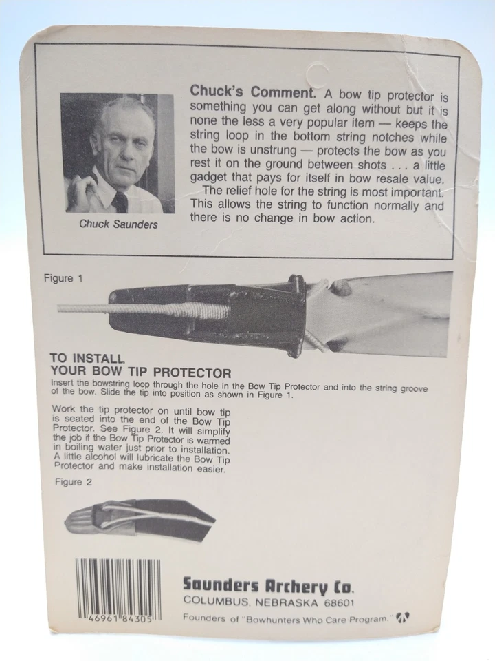 Vintage Saunders RECURVE BOW TIP PROTECTOR 0408 New Old Stock - Image 4 of 4