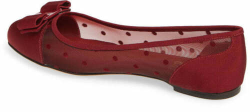 NEW SALVATORE FERRAGAMO Varina Dots Women's 724119 Red Flats Size