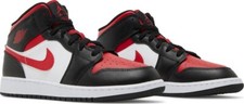 Brand New Air Jordan 1 Mid GS Black Fire Red White 554725-079 7Y