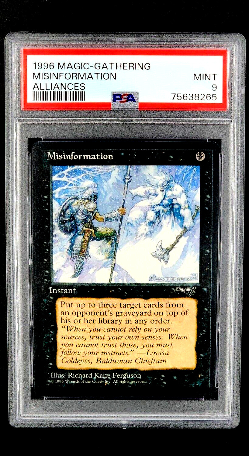 1996 Magic the Gathering Alliances Misinformation PSA 9 POP 3 None Graded Higher