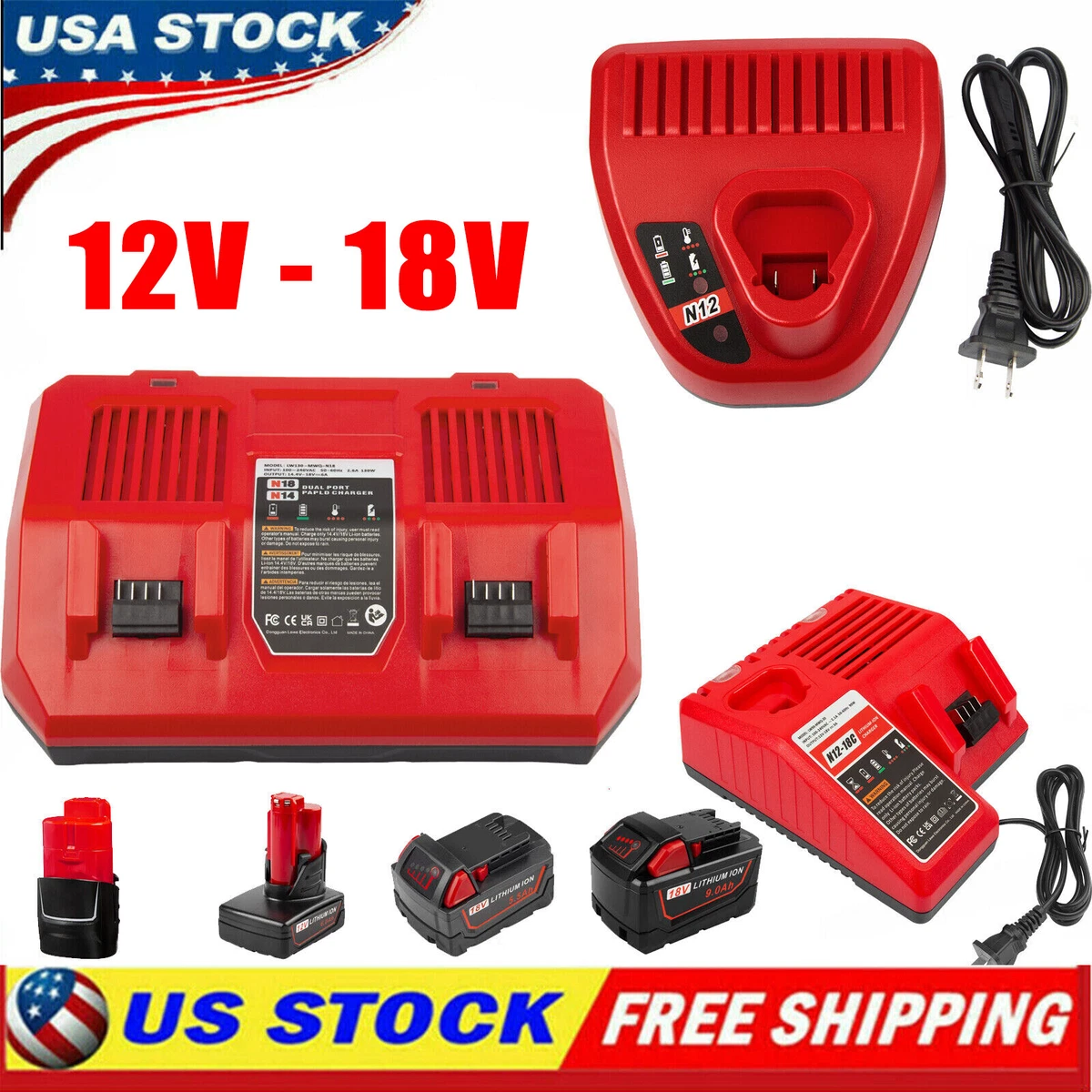 Milwaukee 48-59-1812 M12 M18 Charger