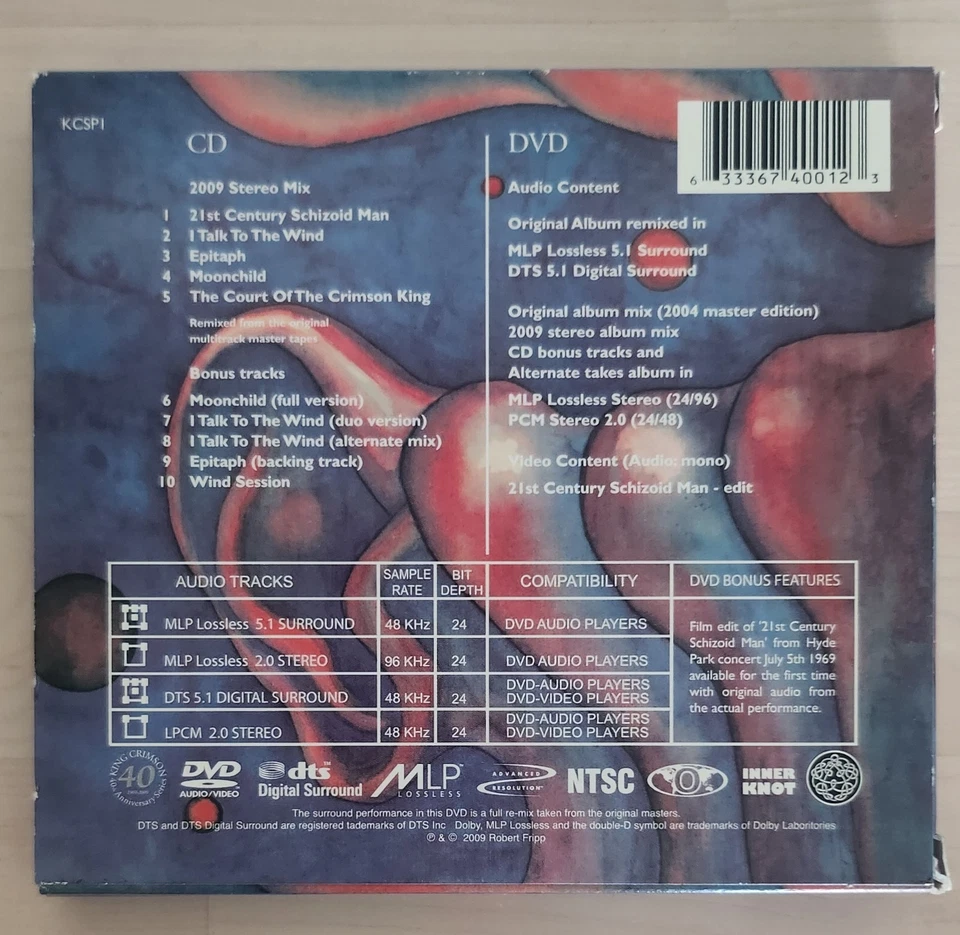 King Crimson: In the Court of the Crimson King RARO DVD-A 5.1 envolvente Foto 2 de 2
