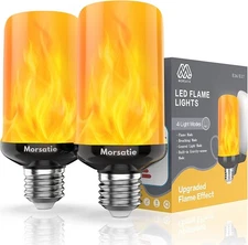 LED Flame Light Bulbs 4 Modes E26 Gravity Sensor Flickering 2 Pack
