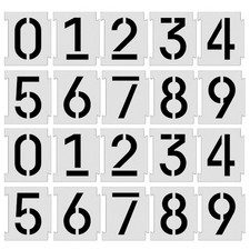 4 Inch Curb Stencil Kit 0-9 Address Number Stencils, 20Pcs Reusable 14 Mil My...