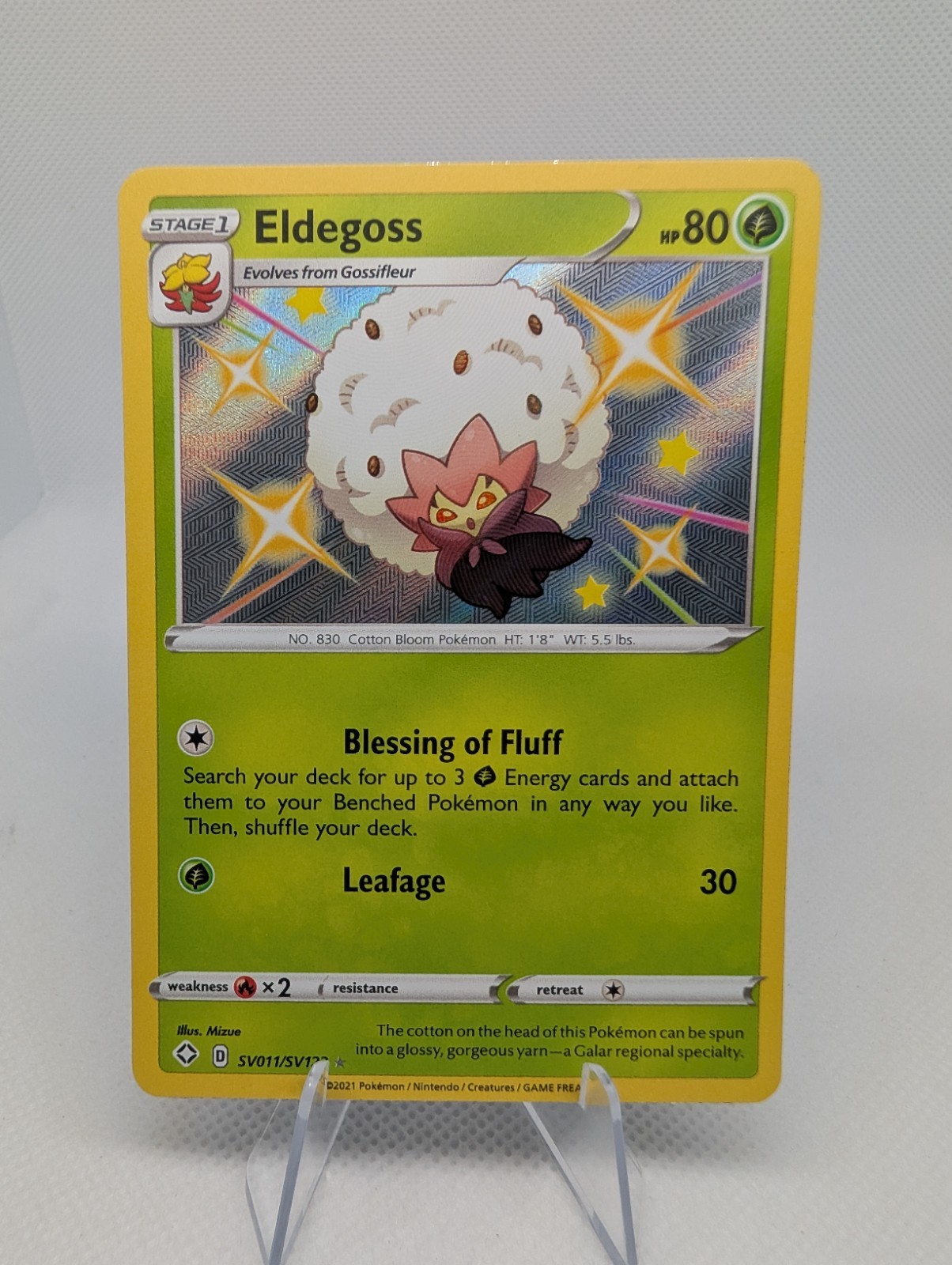 Eldegoss SV011/SV122 Shining Fates Shiny Vault Pokemon Card NM