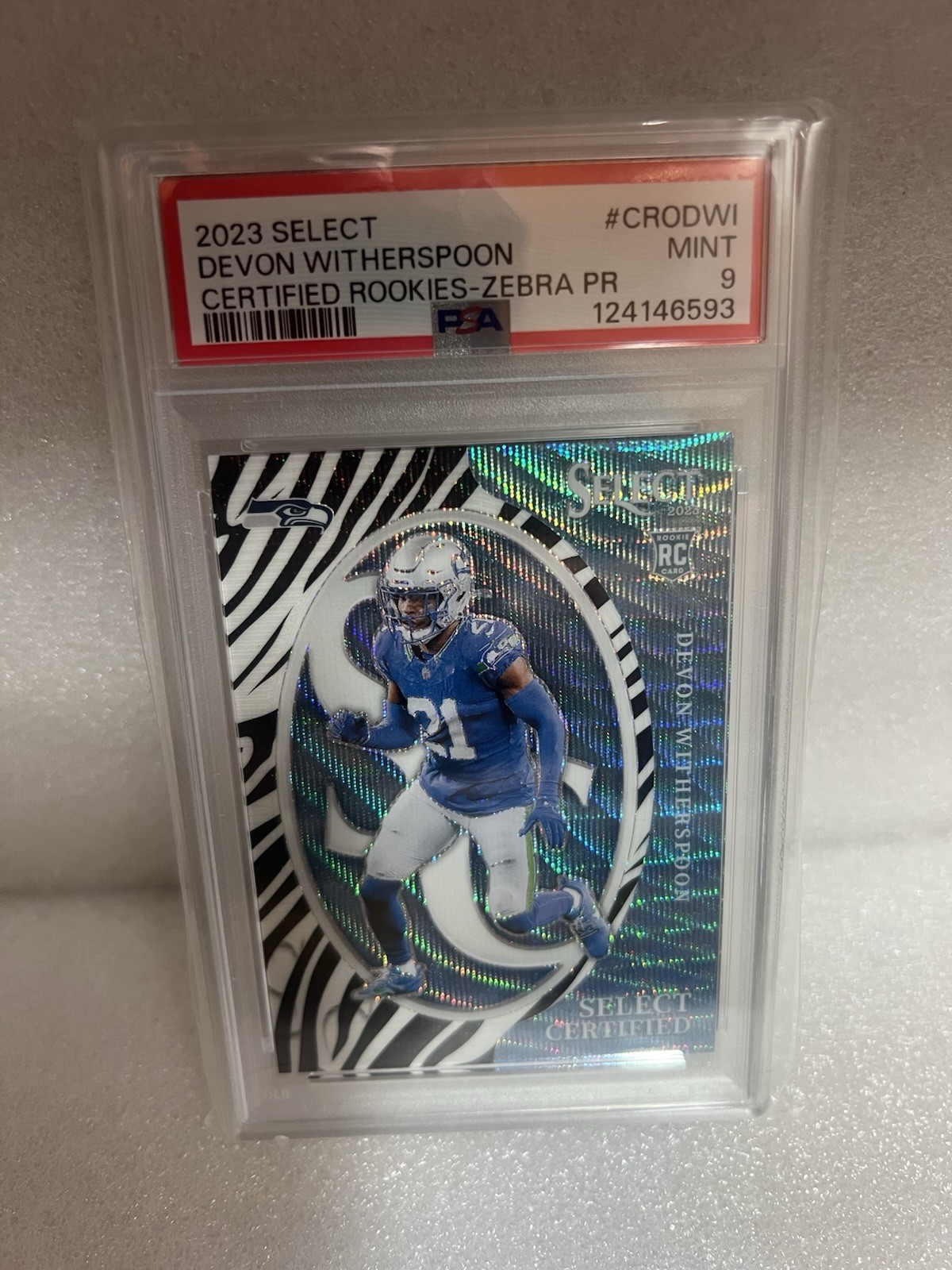 2023 Panini Select - Select Certified Rookies Devon Witherspoon Zebra Prizm (RC)